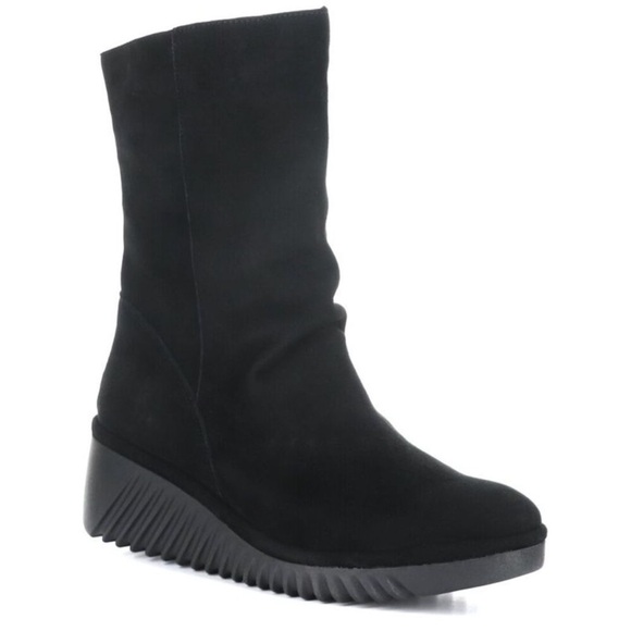 Fly London Lede Boots Black Suede‎ Women 39 8-8.5 Wedge - Picture 1 of 15